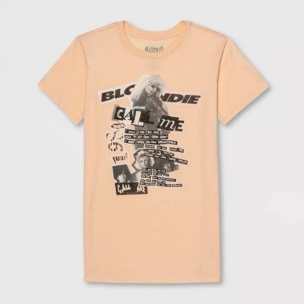 XS 🔖 BLONDIE Peach Pink Call Me Long Tee With Scrunchie